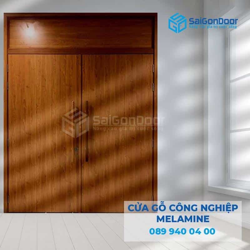 Mẫu cửa gỗ công nghiệp MDF 2 cánh 