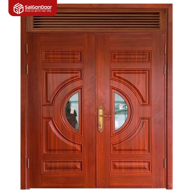 Cửa thép vân gỗ biệt thự / Luxury