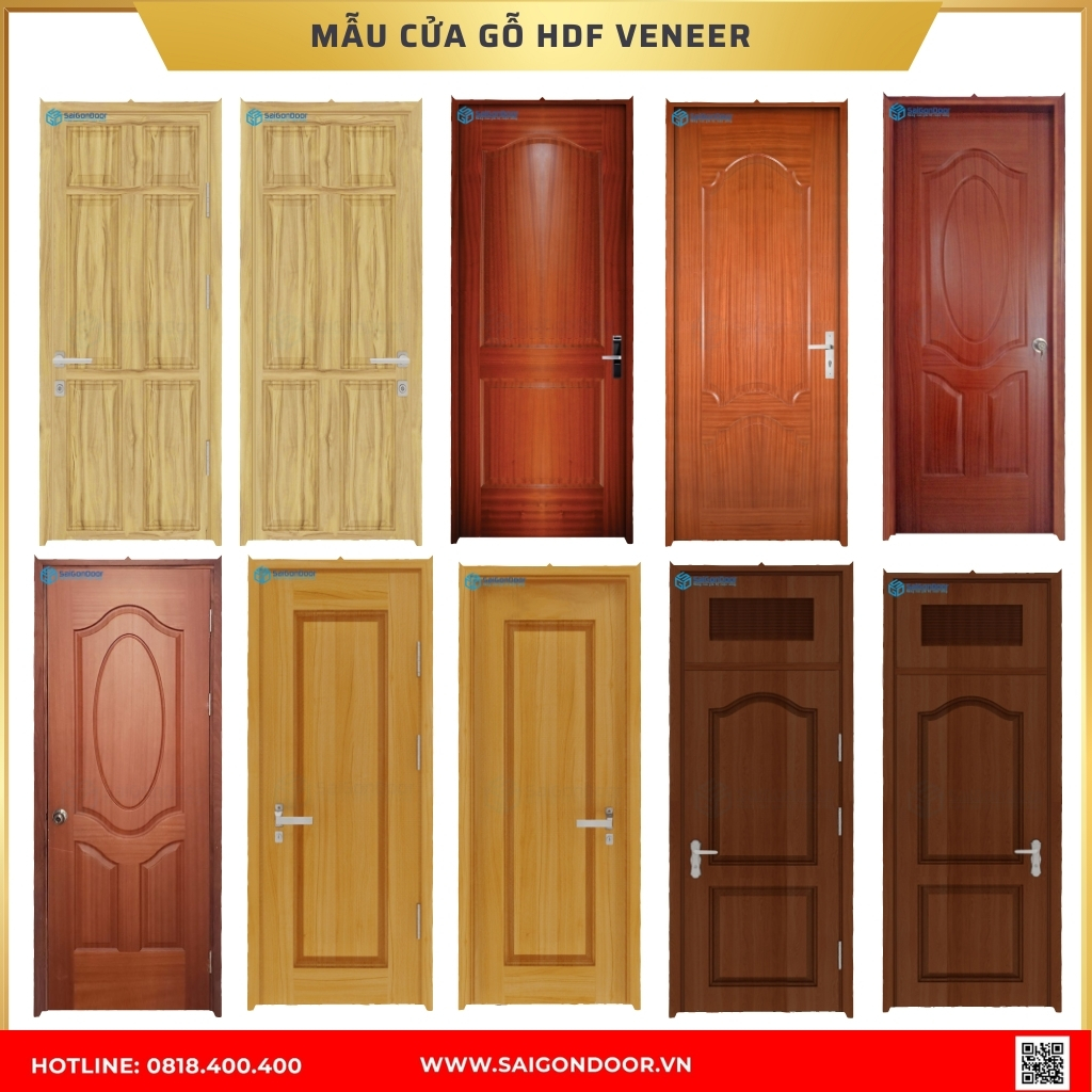 Mẫu cửa gỗ HDF được ưa chuộng