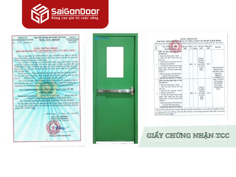 Giấy kiểm định cửa thép chống cháy