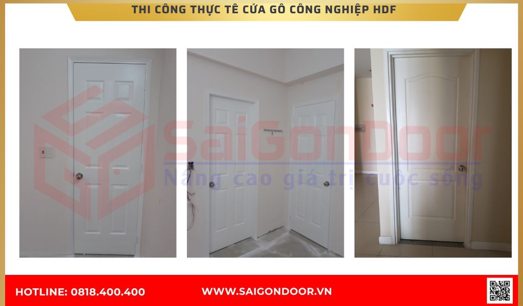 Hình ảnh công trình thực tế cửa gỗ công nghiệp HDF BRVT