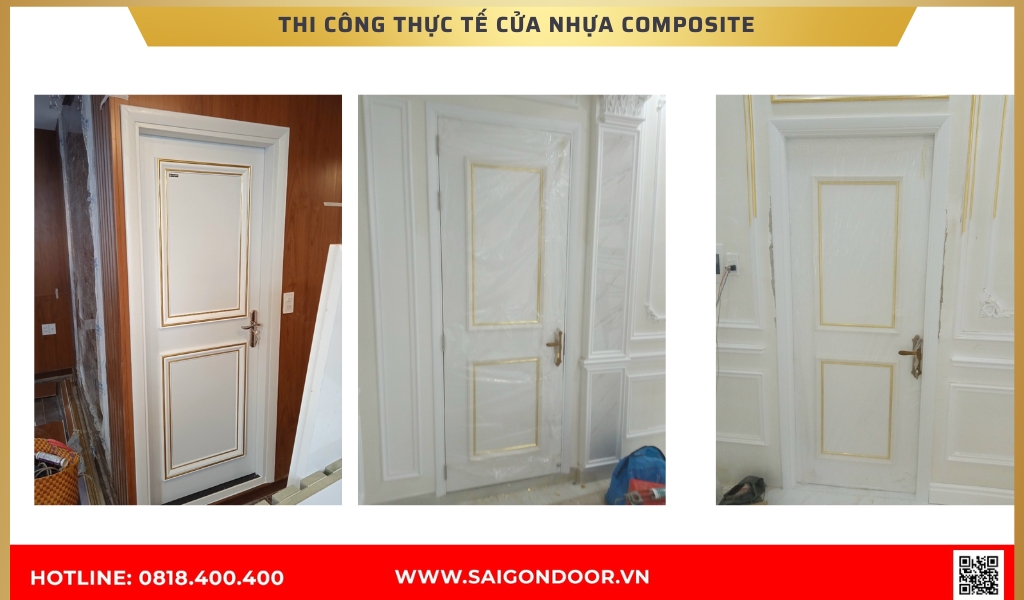 Hình ảnh thi công thực tế cửa nhựa composite