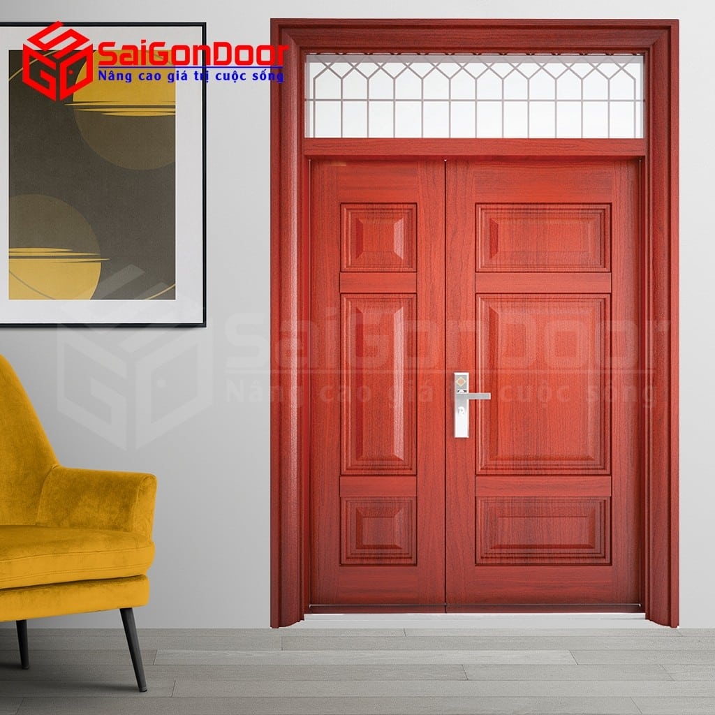 Cửa thép vân gỗ TVG-3H3-V1