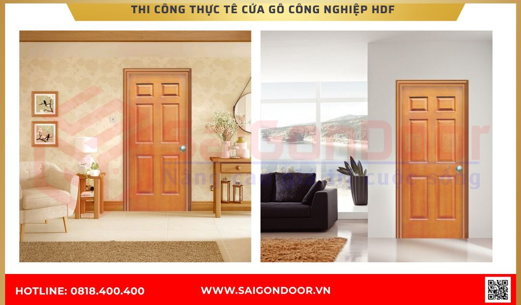  Hình ảnh thi công thực tế Cửa Gỗ Công Nghiệp HDF Tây Ninh