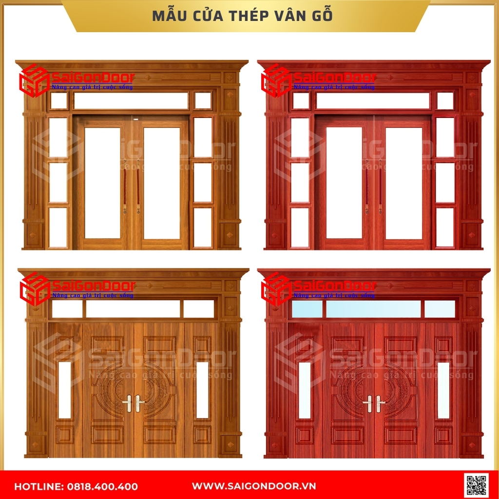 Các mẫu cửa thép vân gỗ được ưa chuộng nhất hiện nay tại Long An Các mẫu cửa thép vân gỗ được ưa chuộng nhất hiện nay