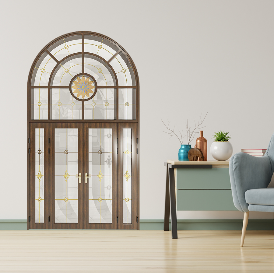 Cửa Nhôm Vân Gỗ SGD-CNVG-12