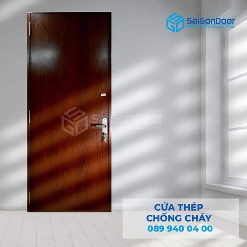 Cửa thép vân gỗ đẹp