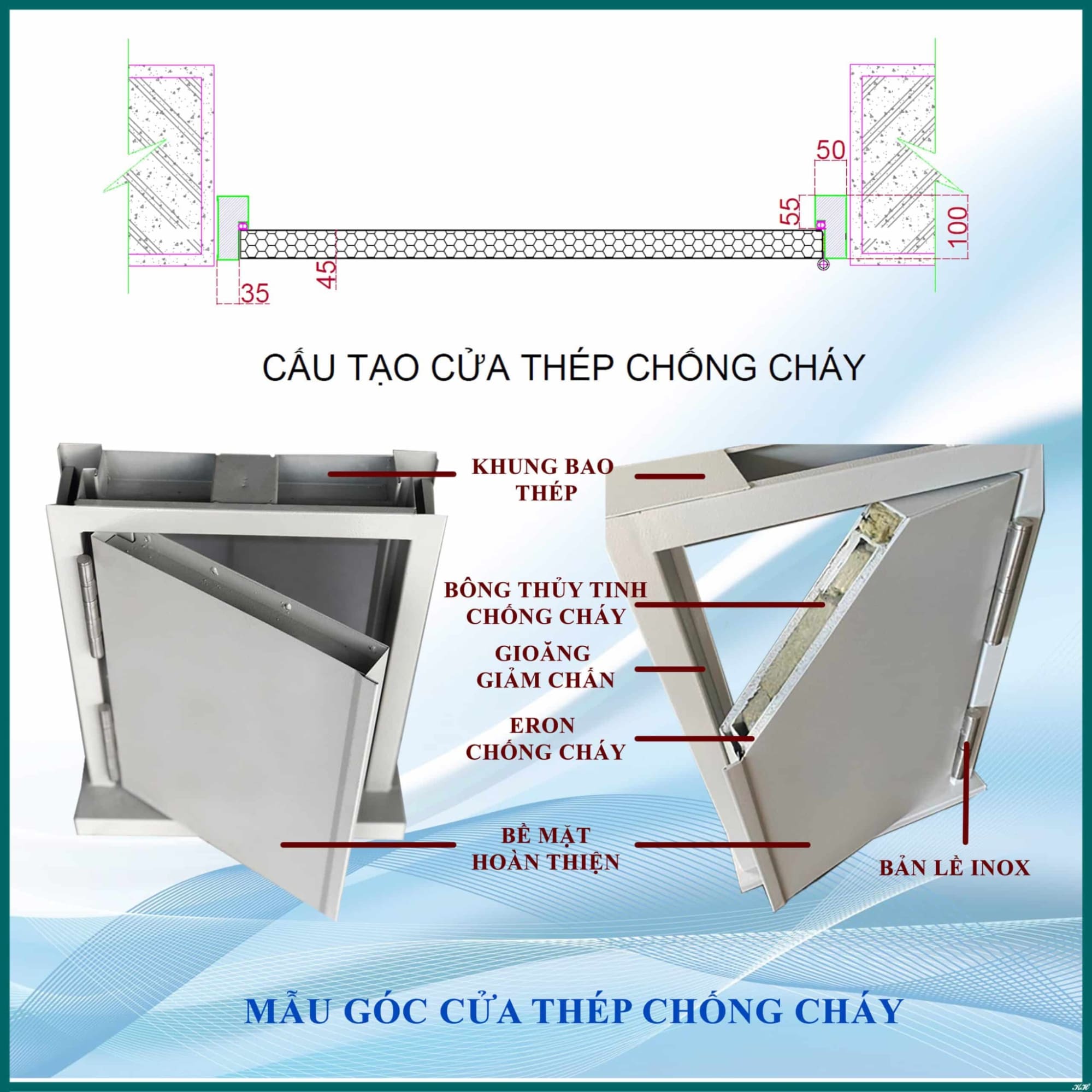 Cấu tạo cửa thép chống cháy 