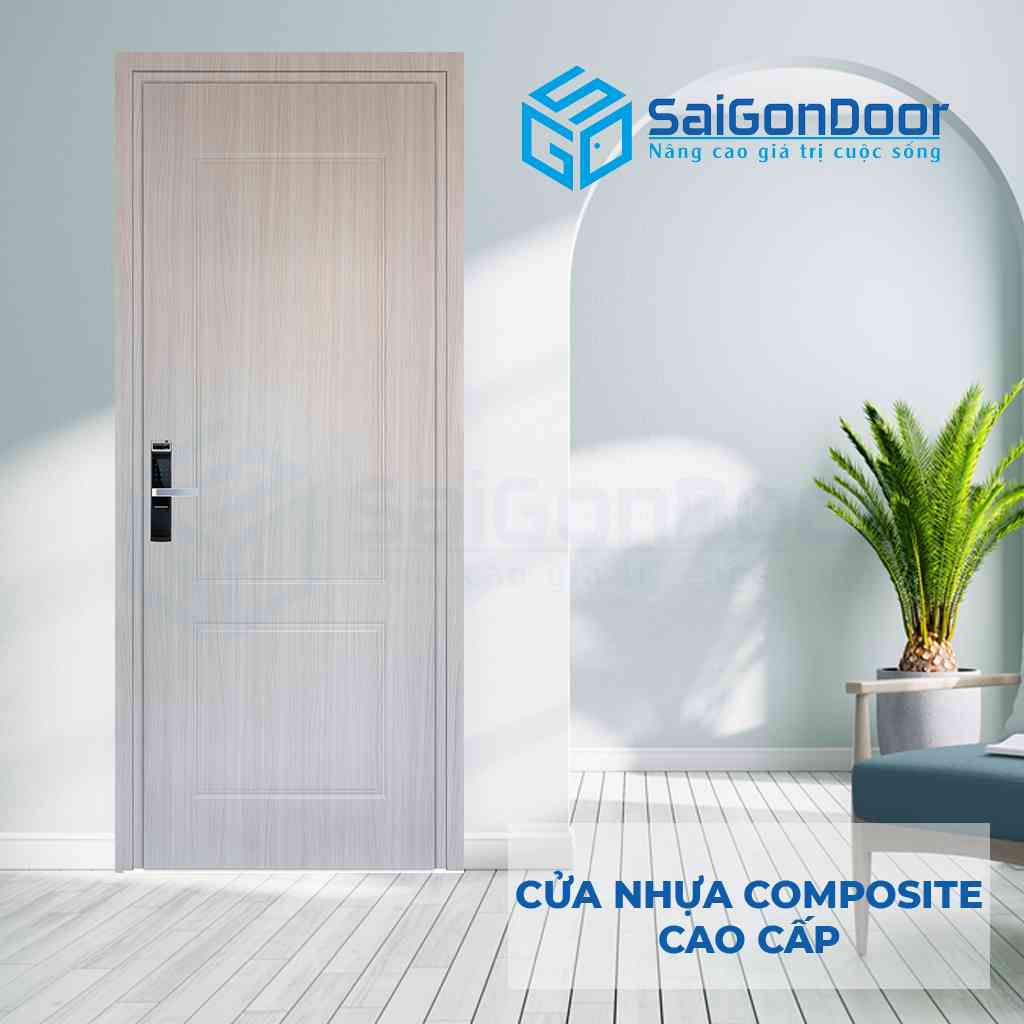 Cửa nhựa composite màu gỗ sáng