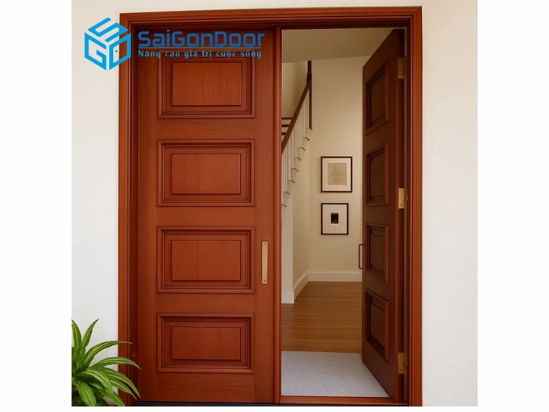 mẫu cửa nhựa lõi thép 2 cánh