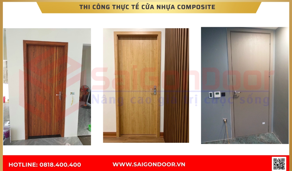 Hình ảnh thi công thực tế cửa nhựa composite Cần Thơ