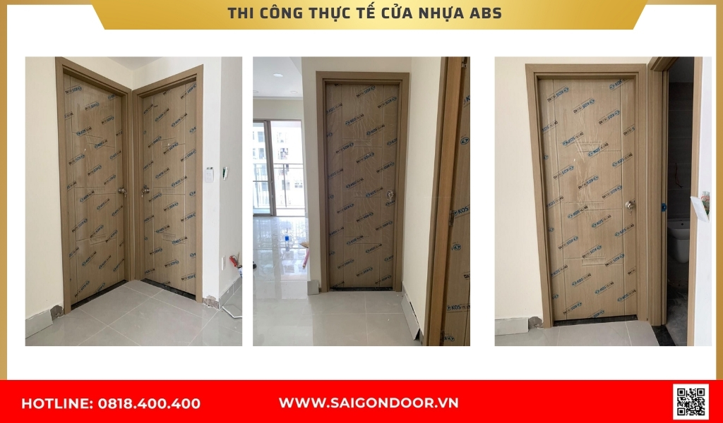 Hình ảnh thi công thực tế cửa nhựa ABS Hàn Quốc An Giang