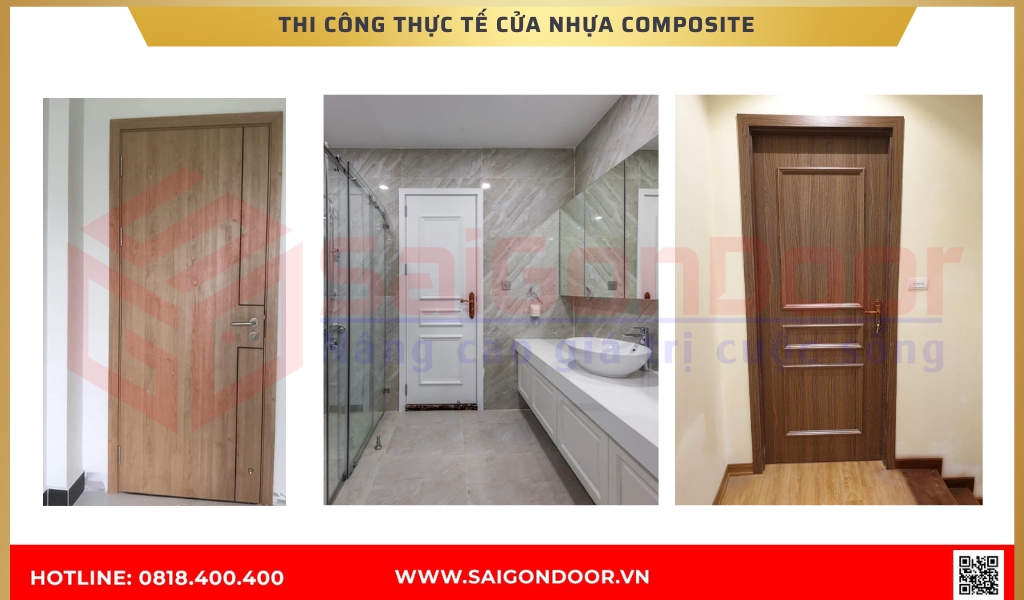 Hình ảnh thi công thực tế cửa nhựa composite BRVT