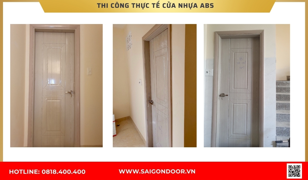 Hình ảnh thi công thực tế cửa nhựa ABS Hàn Quốc