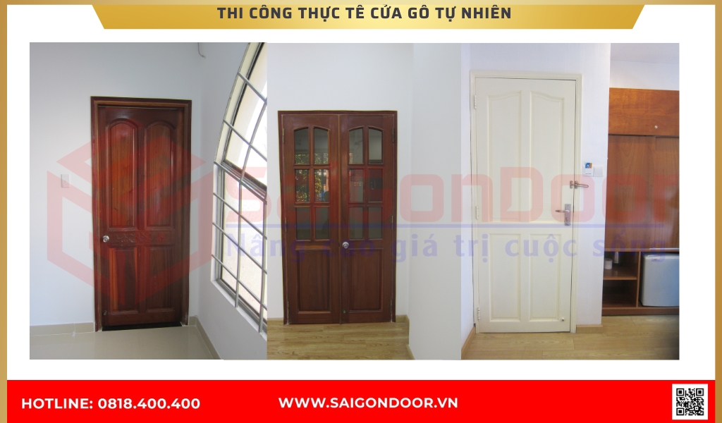 Hình ảnh thi công thực tế Cửa Gỗ Tự Nhiên Tây Ninh