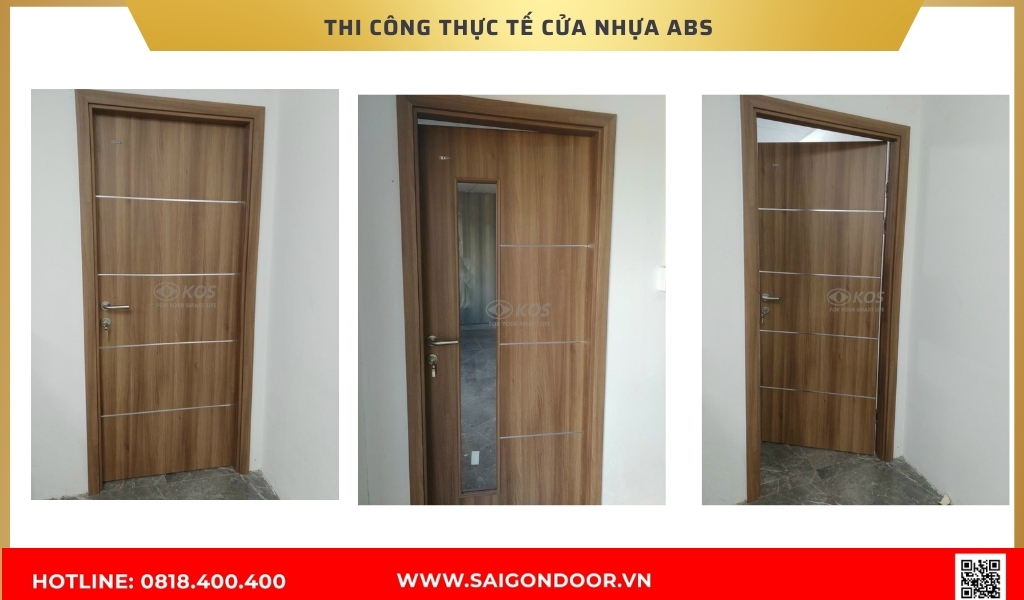 Hình ảnh thi công thực tế cửa nhựa ABS Hàn Quốc