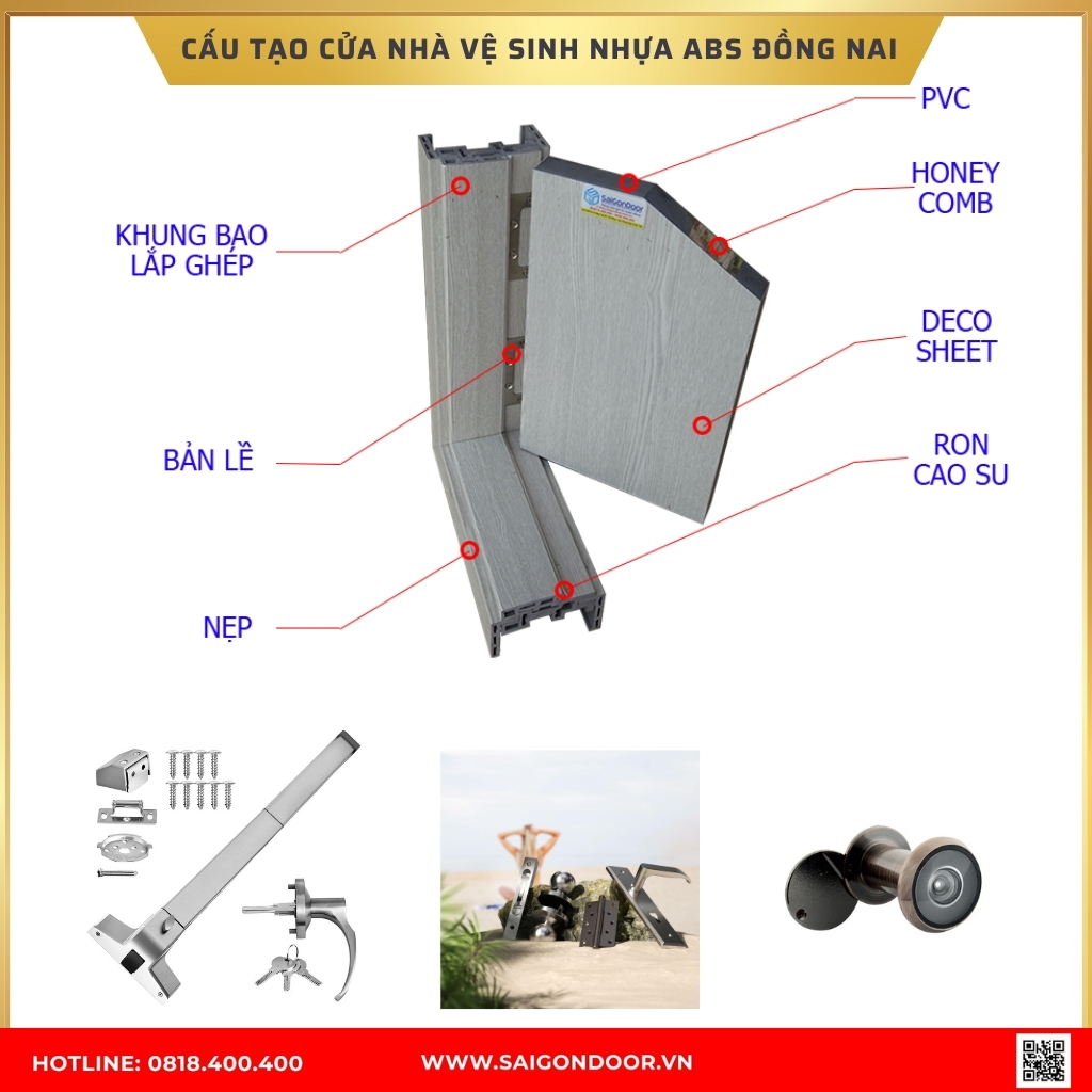 Cấu tạo cửa nhà vệ sinh nhựa ABS Đồng Nai