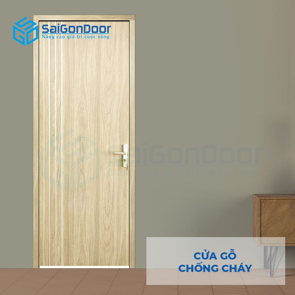 Cửa gỗ ngăn cháy MDF Laminate P1R2 23029 SGD