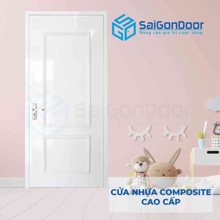 Cửa nhựa gỗ Composite A1-91NN màu trắng của sự tinh khôi