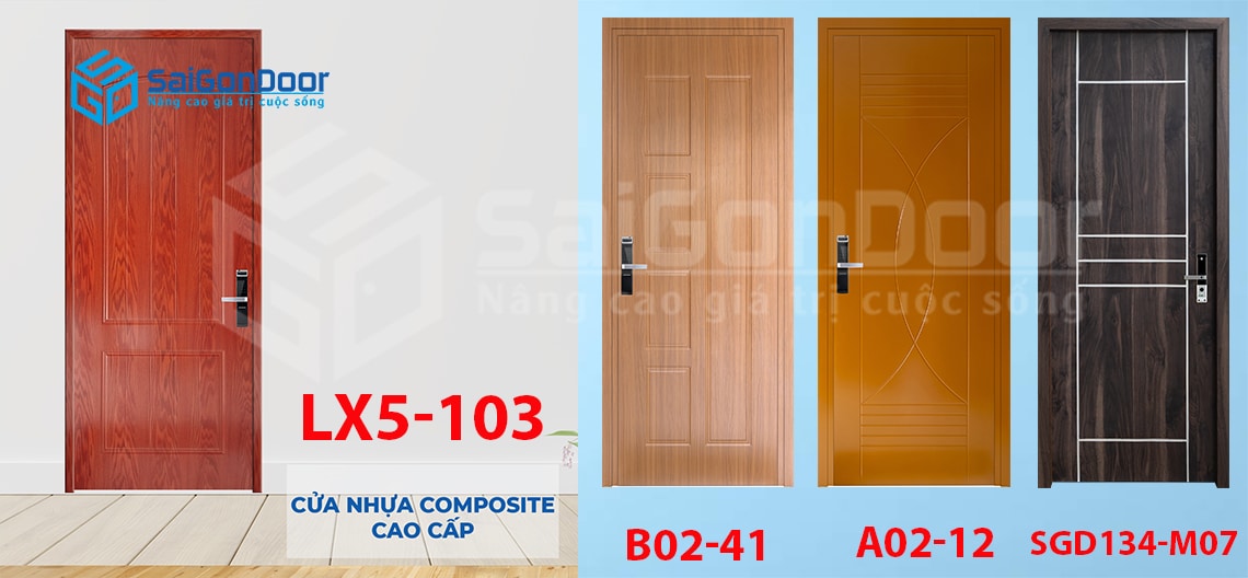 Cửa nhựa gỗ Composite dùng làm cửa phòng ngủ dẹp cao cấp cách âm