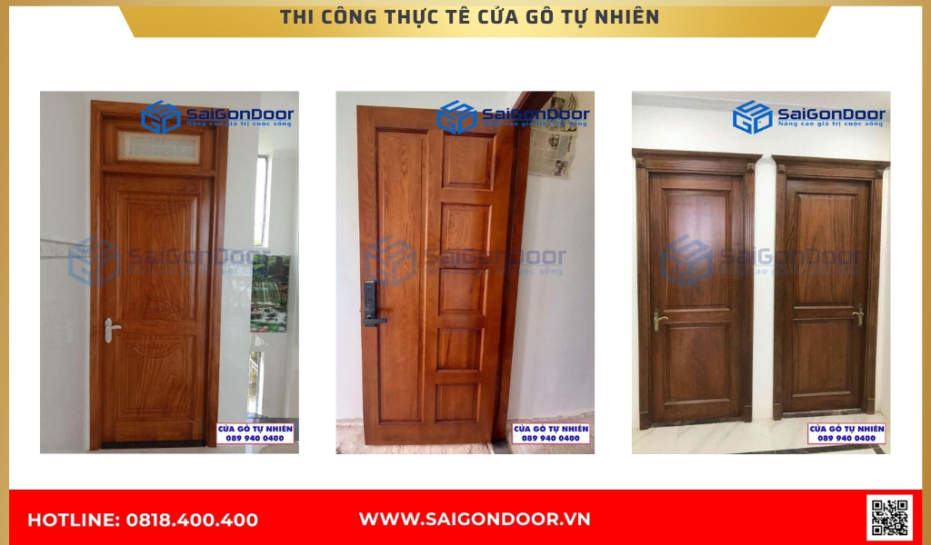 Hình ảnh công trình thực tế cửa gỗ tự nhiên Bình Dương