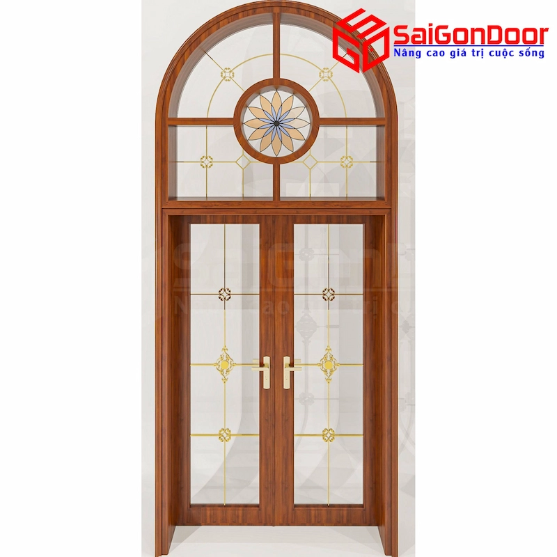 Cửa nhôm vân gỗ SGD CNVG-4