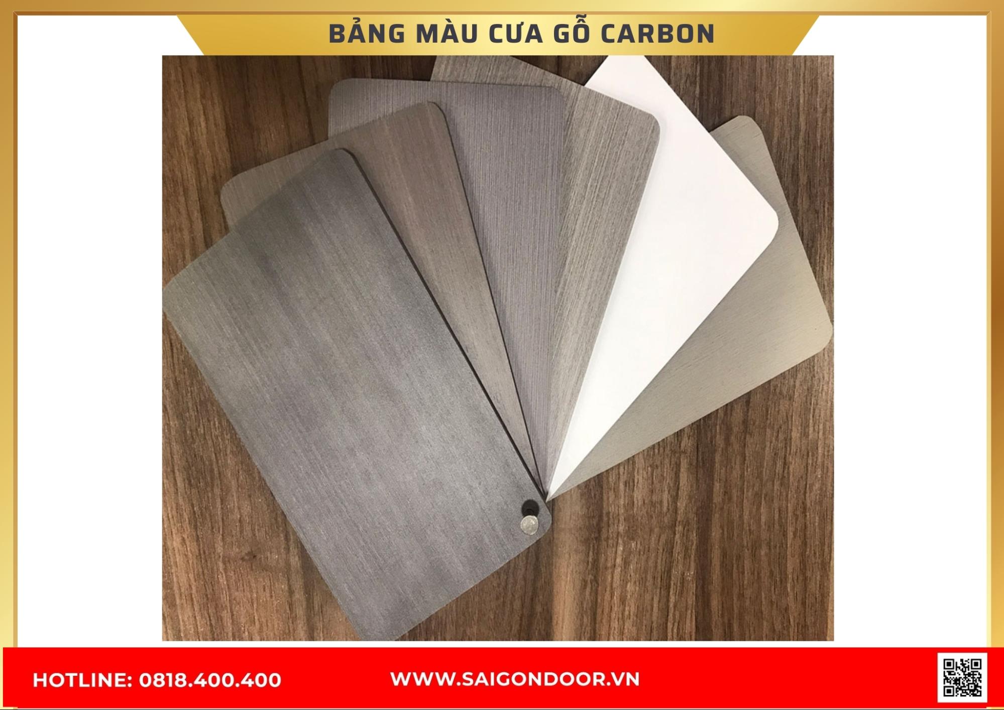 Bảng màu của cửa gỗ carbon 