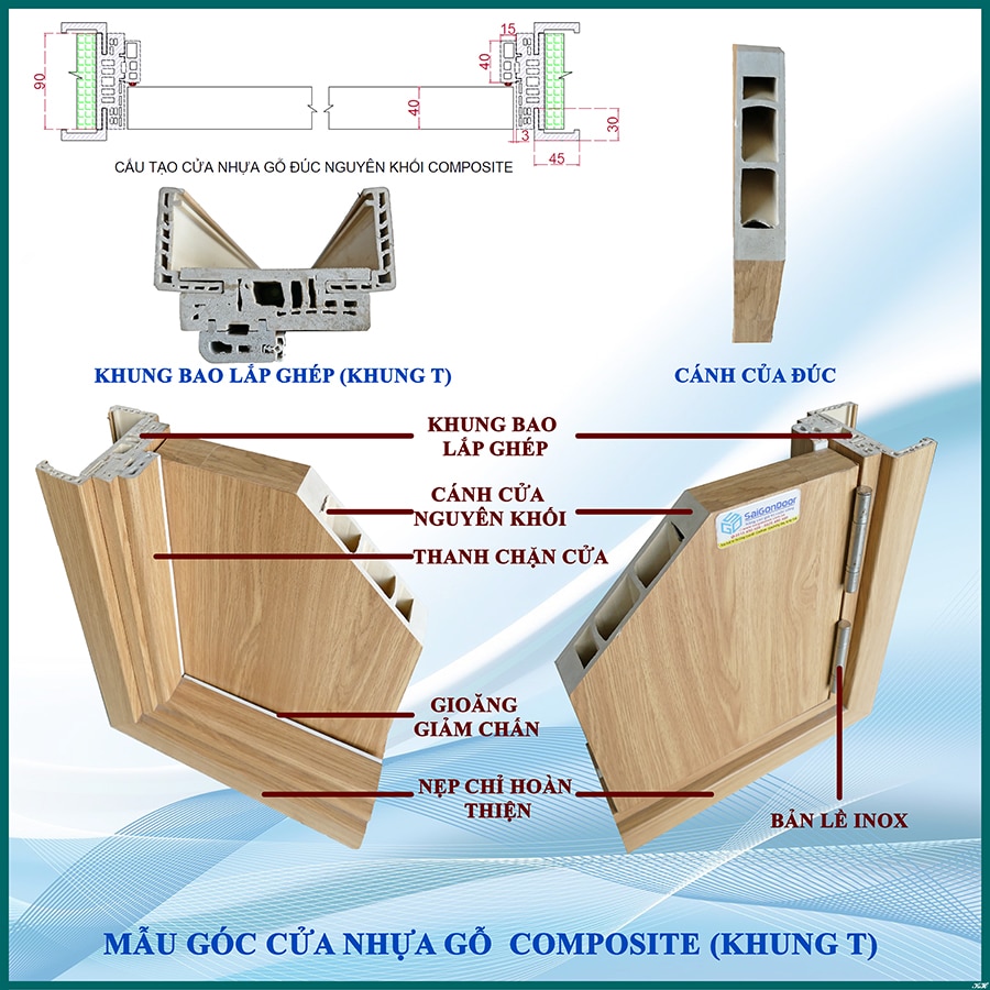 Cau tao cua nhua Composite 900x900 khung T