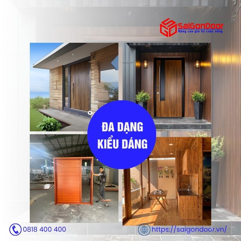 Cửa gỗ biến tính được thiết kế đa dạng kiểu dáng giúp tối ưu hoá không gian sống