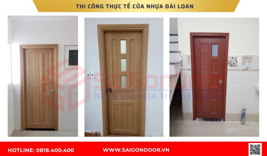 Hình ảnh thi công thực tế cửa nhựa Đài Loan