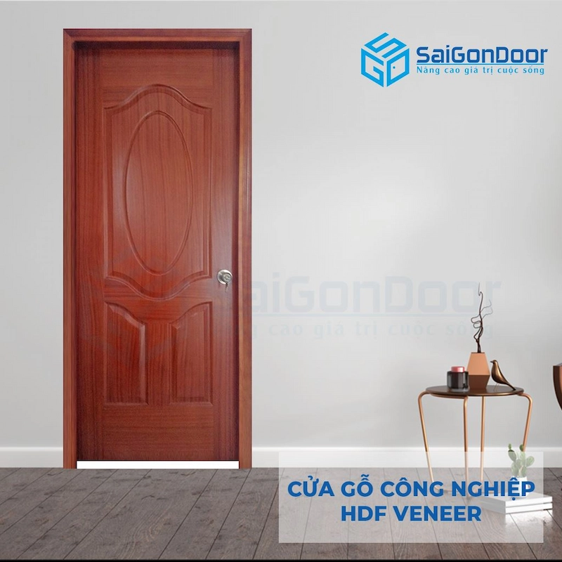 Cửa gỗ công nghiệp HDF Veneer 3A Căm Xe