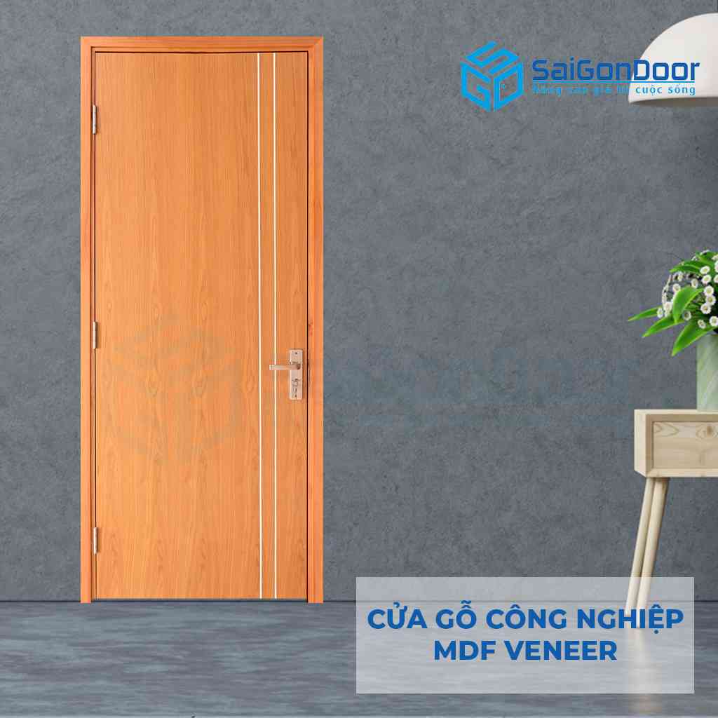 CỬA GỖ CÔNG NGHIỆP MDF VENEER P1R2- xoan dao