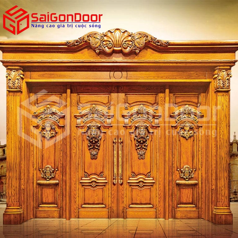 Quy trình đo đạc và lắp đặt cửa gỗ tự nhiên 4 cánh