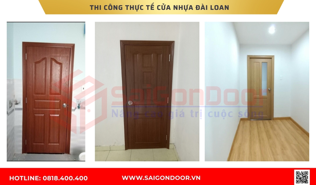 Hình ảnh thi công thực tế cửa nhựa Đài Loan An Giang