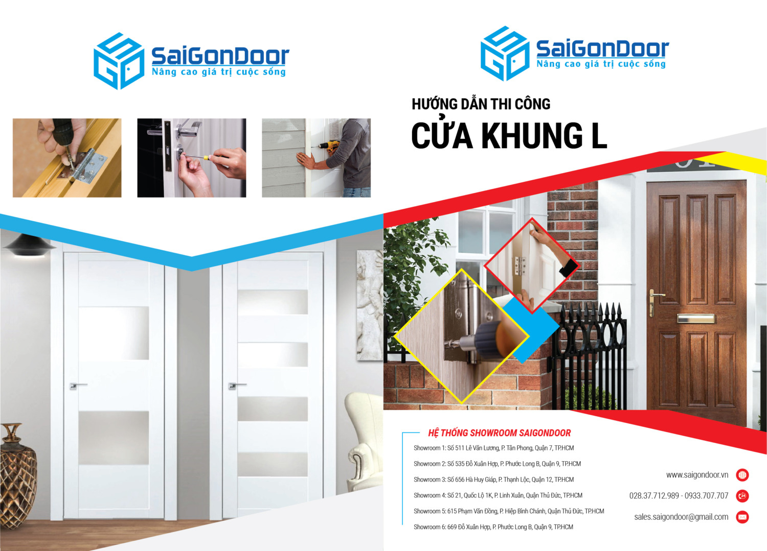 Hướng dẫn thi công cửa gỗ và nhựa khung L đúng cách