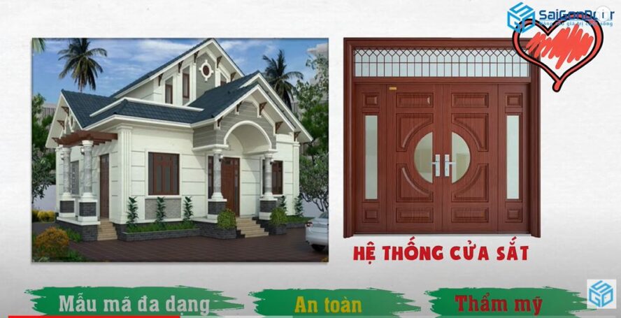 Không gian xung quanh nhà thường được bảo vệ bằng hệ thống cửa sắt