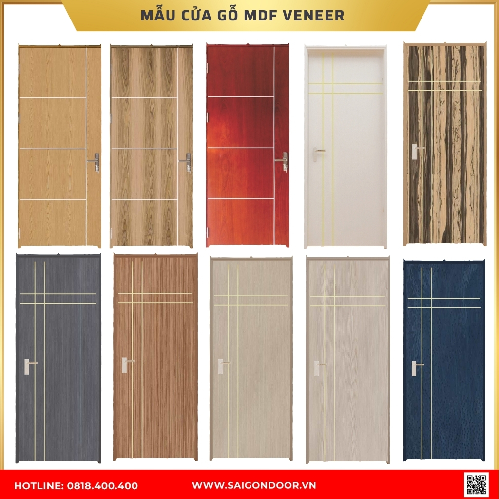 Mẫu cửa gỗ công nghiệp MDF Veneer