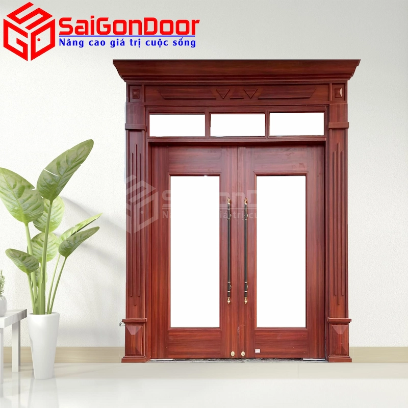 Cửa thép vân gỗ SGD-KM-TVG-2C-2