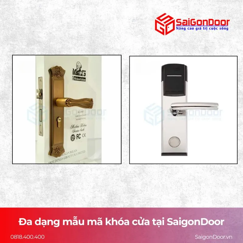 Mẫu mã khóa cửa đa dạng tại SaigonDoor
