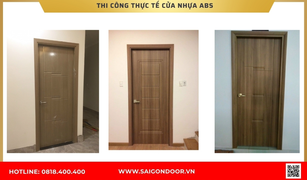 Hình ảnh thi công thực tế cửa nhựa ABS Hàn Quốc