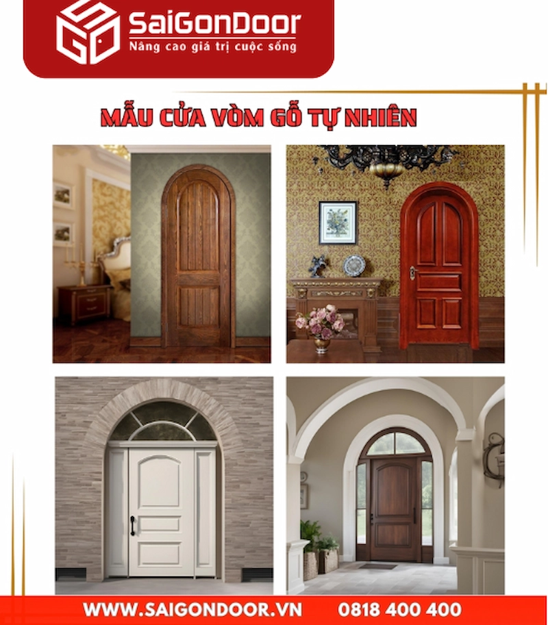 cửa vòm gỗ tự nhiên