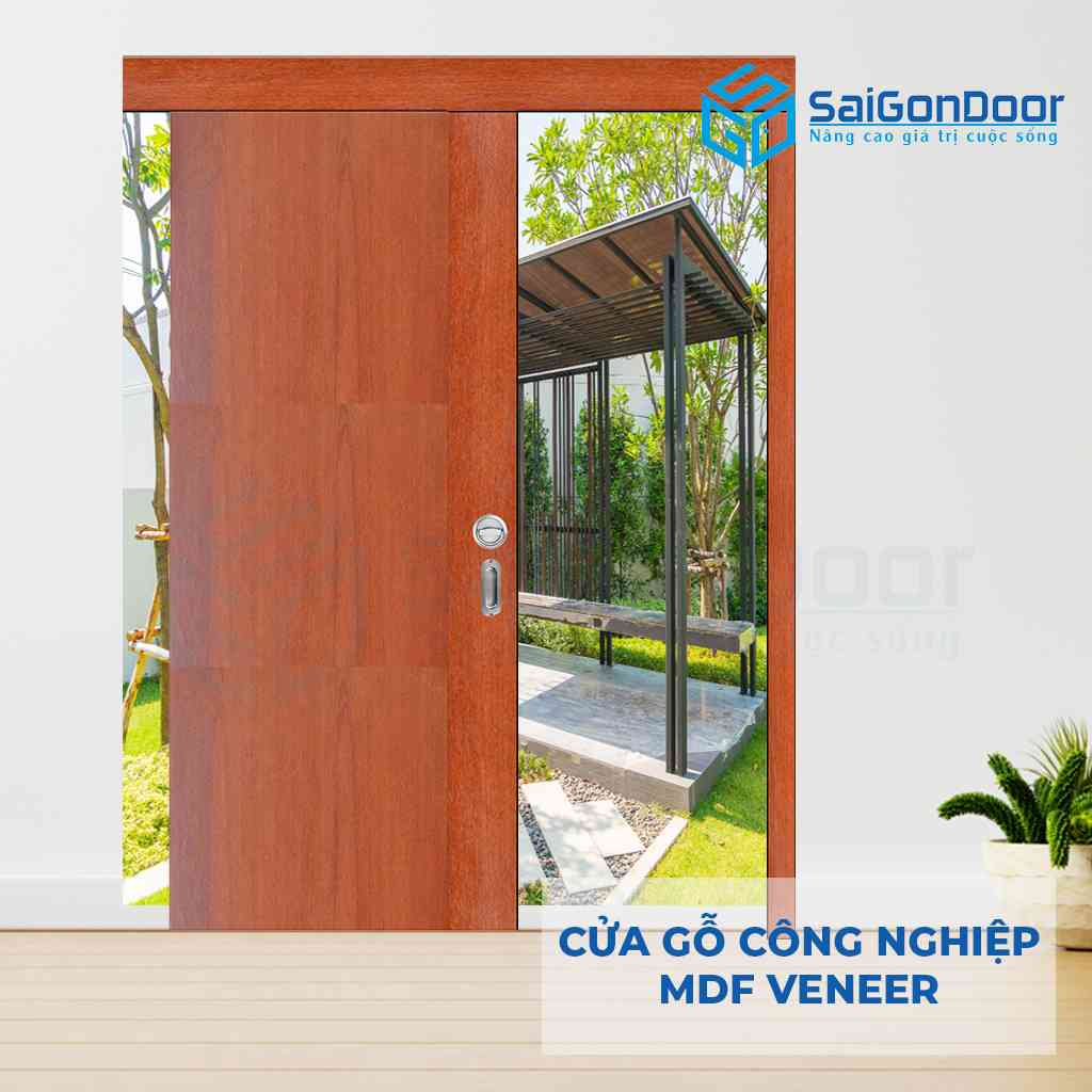 CỬA GỖ CÔNG NGHIỆP MDF VENEER Cua lua truot MDF P1-4