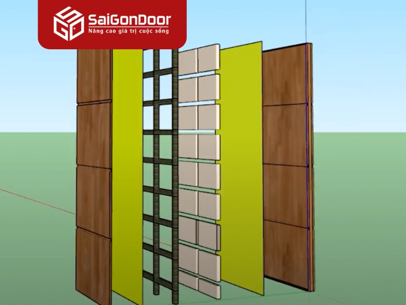 Các lớp của cánh cửa gỗ chống cháy