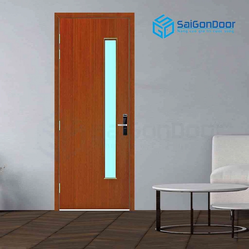 Cửa gỗ công nghiệp MDF Veneer P1G1 xoan đào