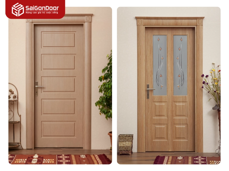 Cửa gỗ HDF veneer 6A-Sapele