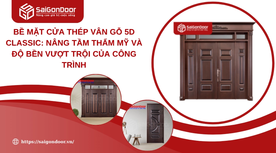 Bề Mặt Cửa Thép Vân Gỗ 5D Classic: Nâng Tầm Thẩm Mỹ và Độ Bền Vượt Trội Của Công Trình