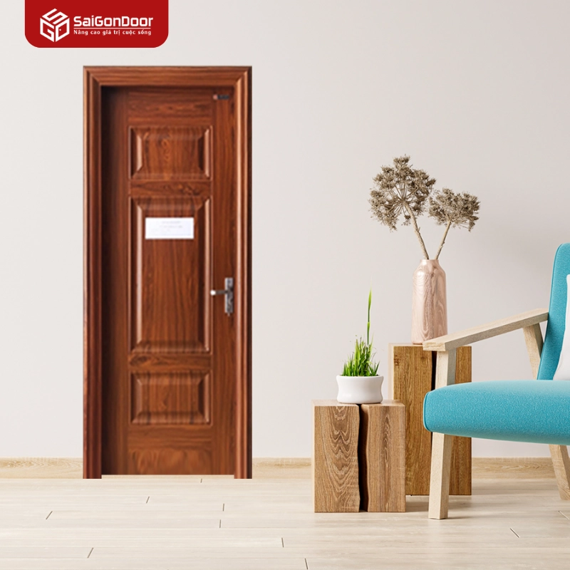 Cửa thép vân gỗ 1 cánh