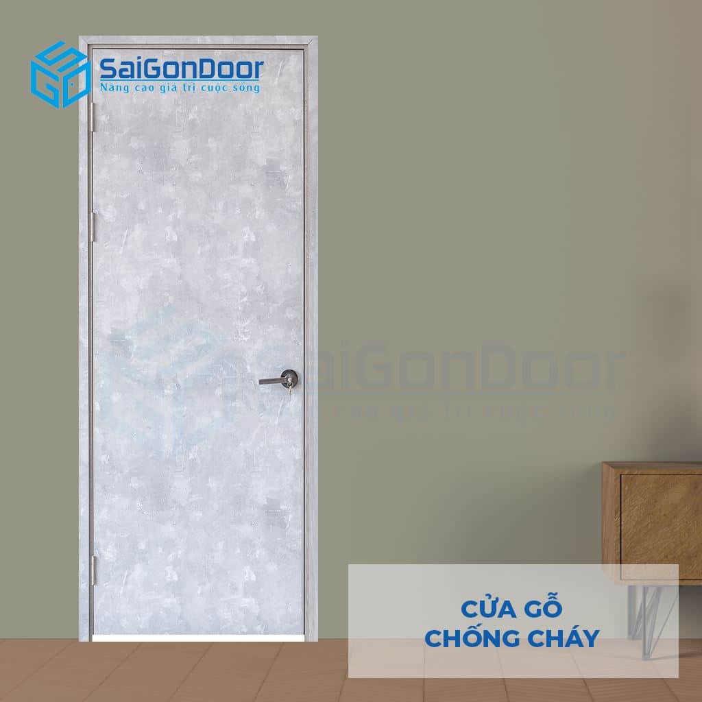 Cửa cách nhiệt MDF Melamine P1 vân kem SGD