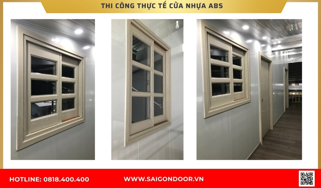 Hình ảnh thi công thực tế cửa nhựa ABS Hàn Quốc