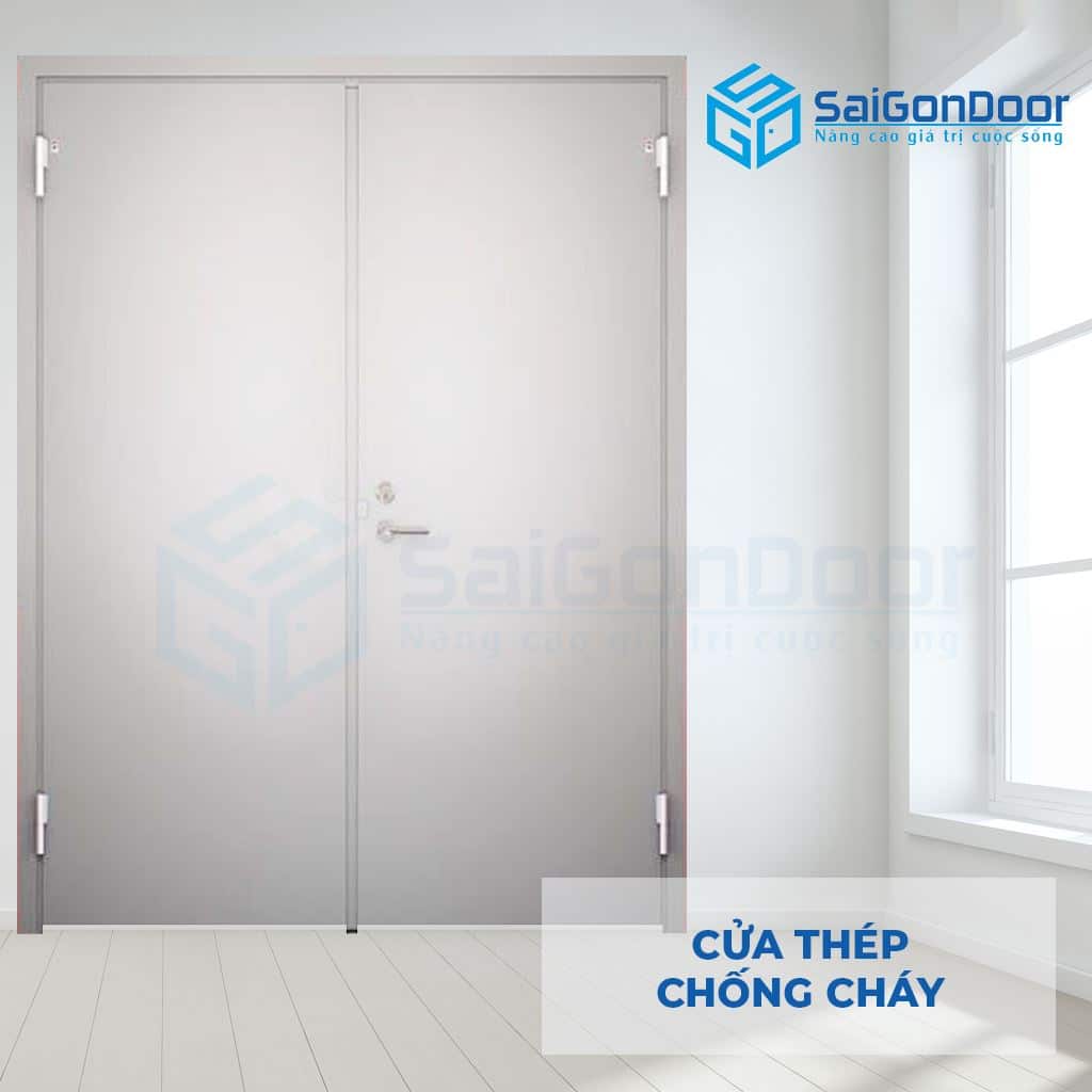 Cửa Thép Chống Cháy TCC 2P 2 tay nam cua